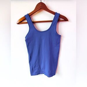 Blue Ribbed Tank Top